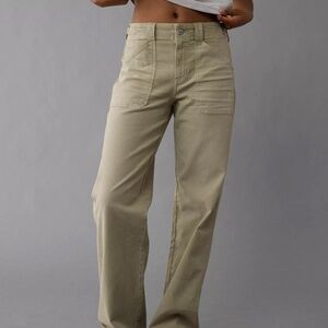 AE Stretch High-Waisted Stovepipe Pant - Olive Green
